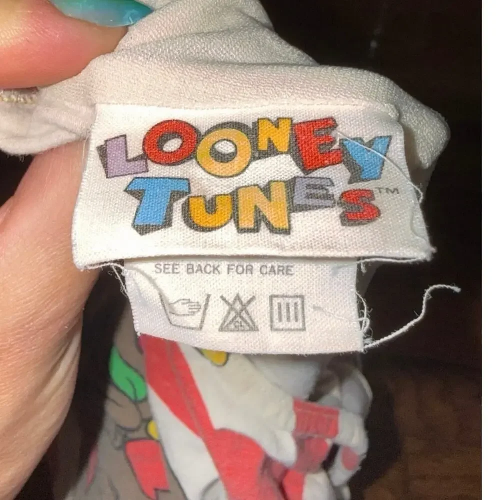 Vintage 1994 Looney Tunes Taz Striped Swimsuit Girls Size 7